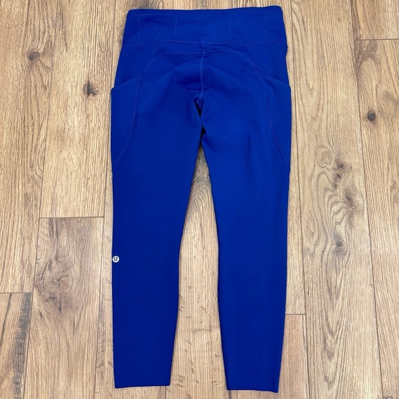 Lululemon Fast And Free 7/8 Tight Nulux 25" In Jet Stream Size 10 - Picture 2 of 7